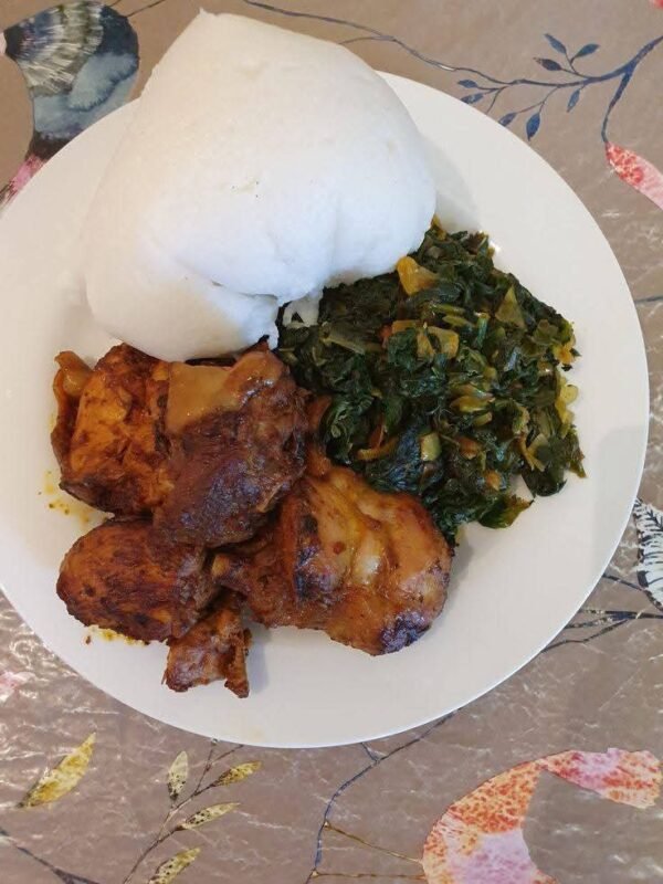 Corn fufu & Khati Khati