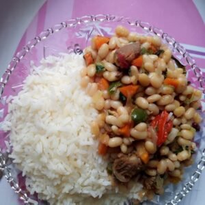 Rice Beans and Tomato sauce