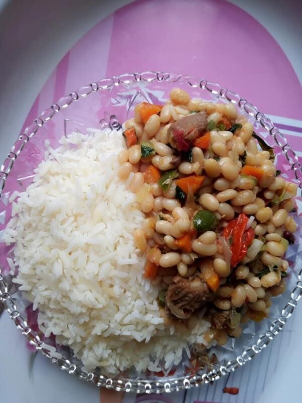 Rice Beans and Tomato sauce